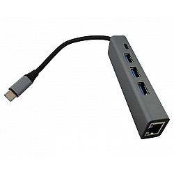 Fast Asia adapter-konvertor TIP C na 3xUSB 3.0+TIP C+RJ45