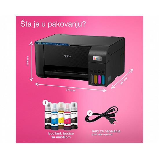 Epson L3271 EcoTank ITS wireless multifunkcijski inkjet štampač