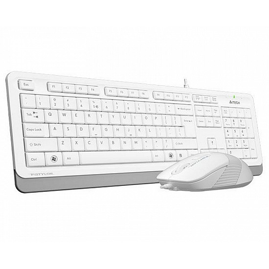 A4 TECH F1010 USB US bela tastatura + USB beli miš