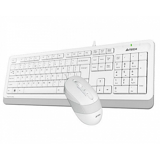 A4 TECH F1010 USB US bela tastatura + USB beli miš