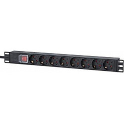 Intellinet PDU letva 19"  1U Rackmount 8-Output, 2m, Black
