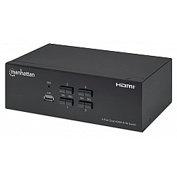 Manhattan 4-Port Dual-Monitor HDMI KVM Switch