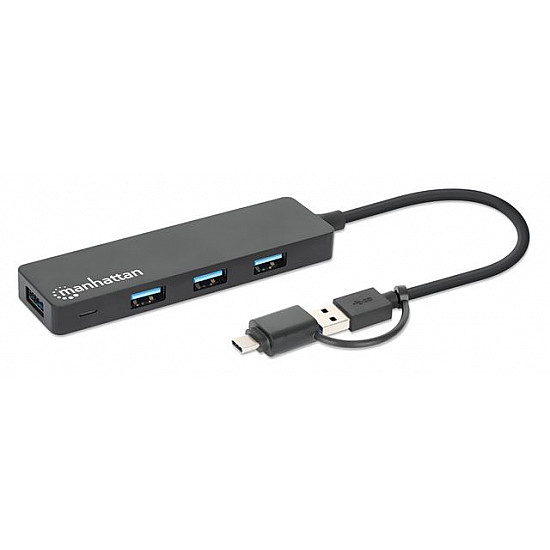 Manhattan 4-Port USB 3.0 Type-C, Type-A Combo Hub
