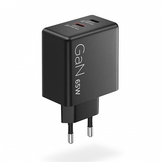 Lenovo NOT DOD punjač Dual USB-C 65W GaN Charger, 40AW065BEU