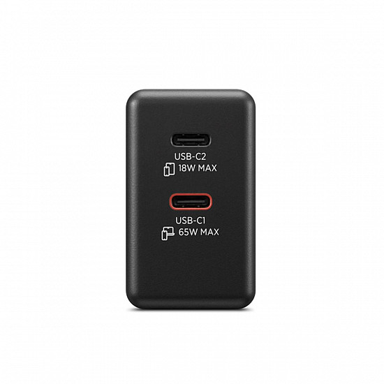Lenovo NOT DOD punjač Dual USB-C 65W GaN Charger, 40AW065BEU