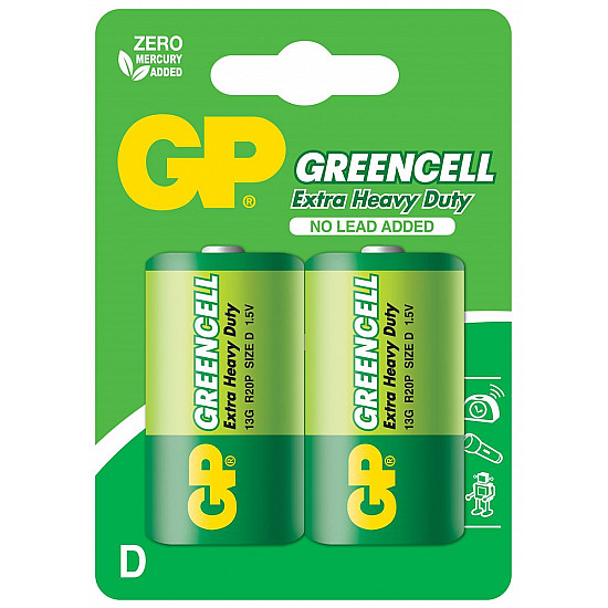 GP baterije R20-U2 D Zinc Carbon