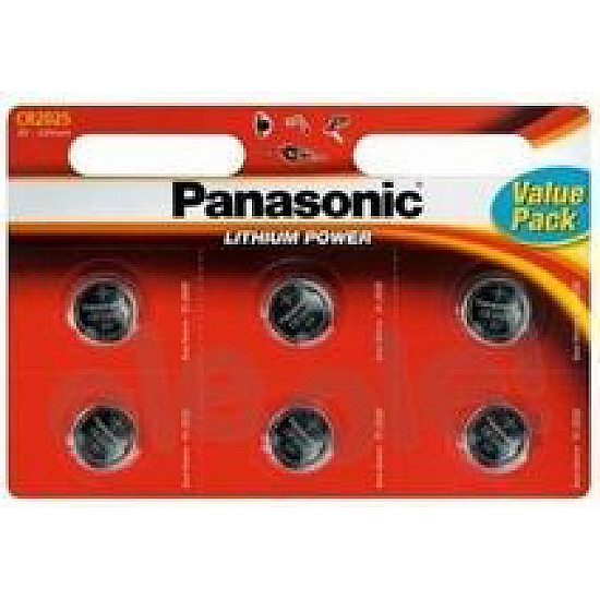 Panasonic baterije Litijum CR-2025 L, 6bp