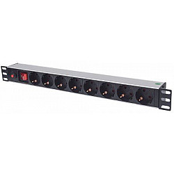 Intellinet PDU letva 19" 1U Rackmount 8-Output, 3m, Black 713986