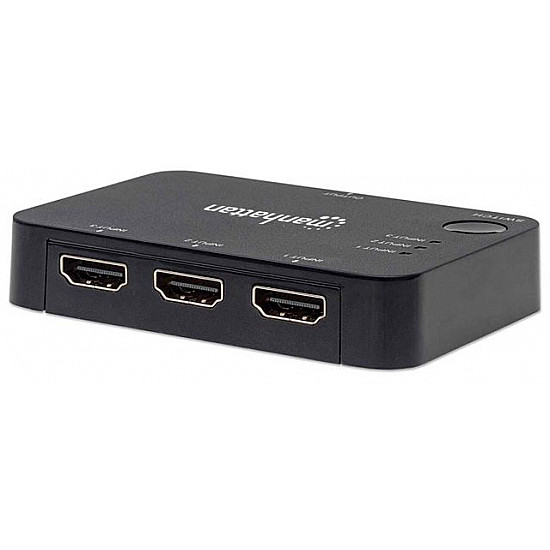 MANHATTAN 4K 3-Port HDMI Switch, 4K@30Hz, USB Powered, Crni