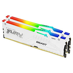 Kingston memorija DDR5 32GB (2x16GB) 5600MHz Fury Beast RGB XMP KF556C40BWAK2-32 White