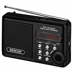 SENCOR radio SRD 215 B USB, MP3 crni