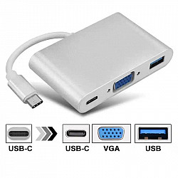 Kettz adapter konverter USB 3.1 Tip C-USB 3.0, VGA, USB Tip C PD UVA-23