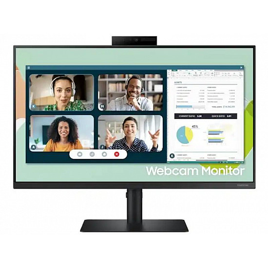 Samsung monitor 24 LS24A400VEUXEN 1920x1080, FHD IPS, 75Hz, 5ms, VGA, DP, HDMI, 3xUSB, Zvučnici, Kamera, Pivot
