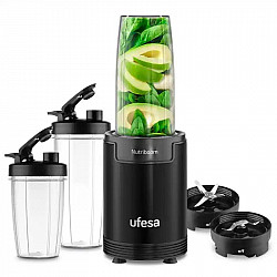 Ufesa blender Nutriboom, crni, 3 posude, snaga 900W Ufesa blender Nutriboom, crni, 3 posude, snaga 900W