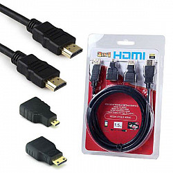 Kettz kabl HDMI + adapteri Micro i Mini HDMI 1.5m 