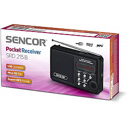 SENCOR radio SRD 215 B USB, MP3 crni