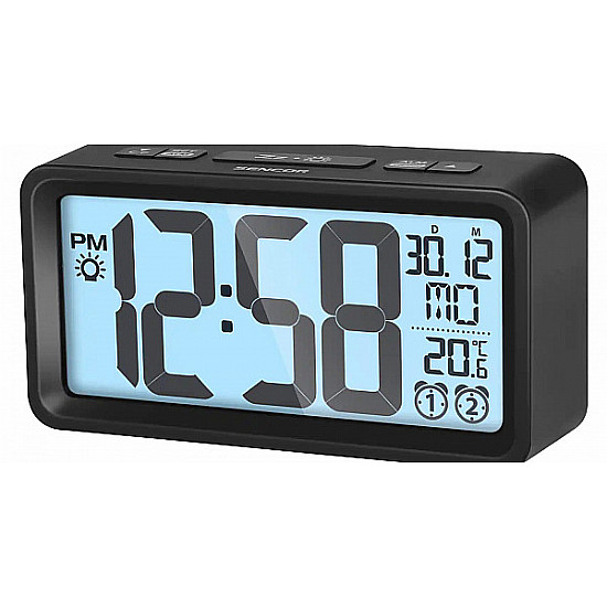 SENCOR digitalni sat sa alarmom SDC 2800 B crni