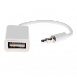 Velteh adapter USB na AUX beli 17cm A017