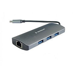 Gembird adapter-konverter USB Tip C 3.1 na RJ45 10, 100, 1000 + 3 x USB 3.0 Aluminijum 