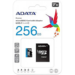 A-DATA UHS-I MicroSDXC 256GB class 10 + adapter AUSDX256GUICL10A1-RA1