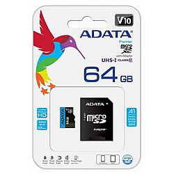 ADATA UHS-I MicroSDXC 64GB class 10 + adapter AUSDX64GUICL10A1-RA1