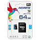 ADATA UHS-I MicroSDXC 64GB class 10 + adapter AUSDX64GUICL10A1-RA1