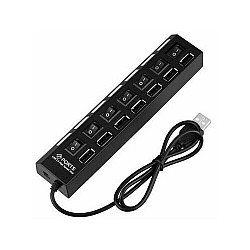 Kettz USB Hub 7 port KT-071B 2.0 Tip A Crni sa prekidačem i napajanjem