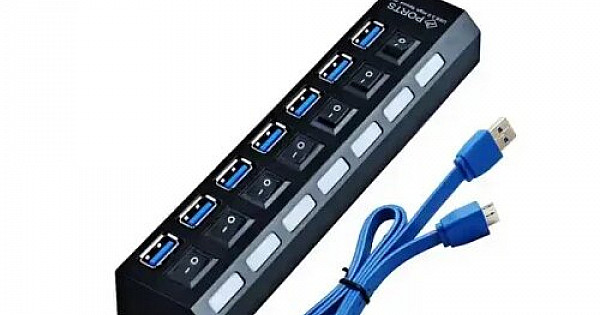 USB Hub 7 port Kettz KT-HUSB.74 3.0 Tip A Crni
