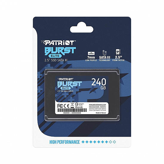 Patriot SSD 2.5 SATA3 6Gb, s 240GB Burst Elite 450MBs, 320MBs PBE240GS25SSDR